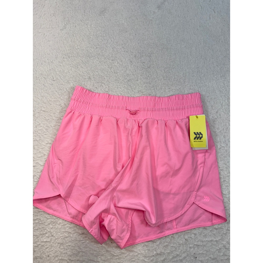 All in Motion Womens Pink Smocked Waist Running Shorts Size M New